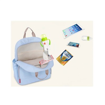 Pure Color Big Capacity Antitheft Fashion Casual Mummy Backpack Baby Diaper Bag With Front Pocket