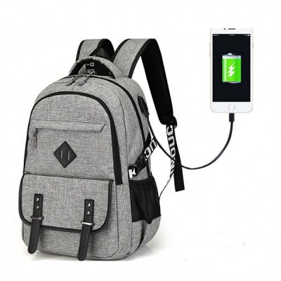 Antitheft USB Charging Casual Laptop Backpack Day Rucksack For Men